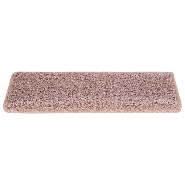 Trappstegsmattor 15 st 65x21x4 cm vit och rosa
