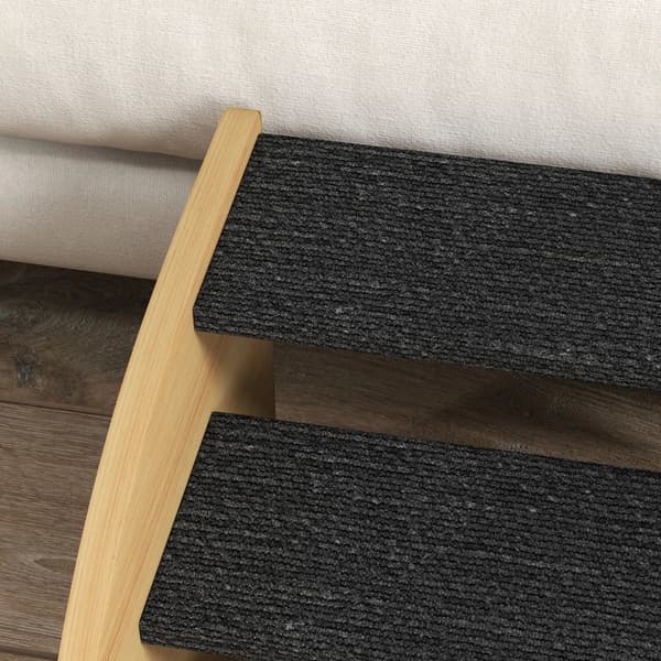 Rootz Pet Stairs - Hund Trappor - 3 Steg - Liten Hund - Spånskiva - Matta Tyg - Ek + Svart - 38,5 cm x 38,5 cm x 30 cm