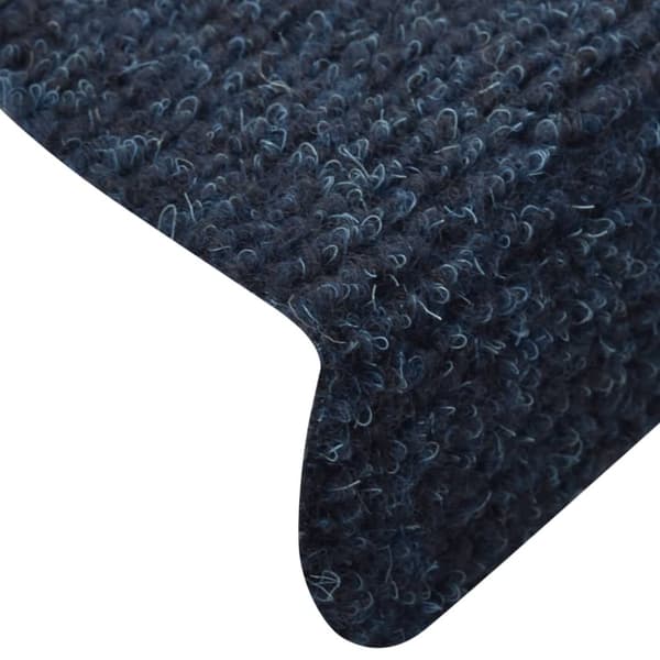 selvklæbende trappemåtter 5 stk. 56x17x3 cm tuftet marineblå