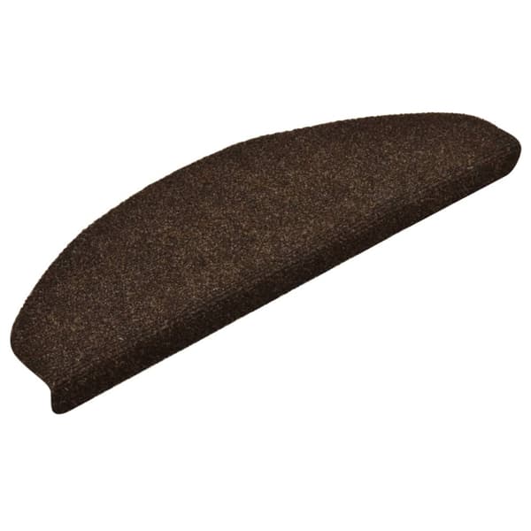 Itsekiinnittyvät porrasmatot 10 kpl ruskea 65x21x4cm neulahuopa