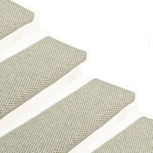 selvklæbende trappemåtter 15 stk. 65x21x4 cm sisal-look grå