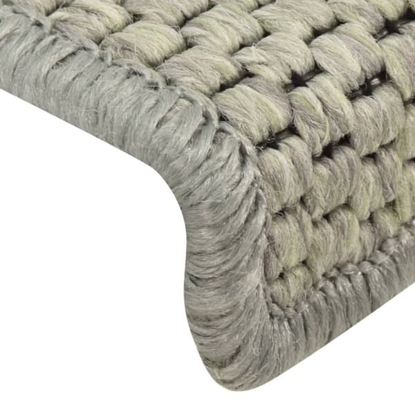 selvklæbende trappemåtter 15 stk. 65x21x4 cm sisal-look grå