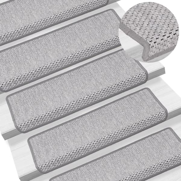 selvklæbende trappemåtter 15 stk. 65x21x4 cm sisal-look beige