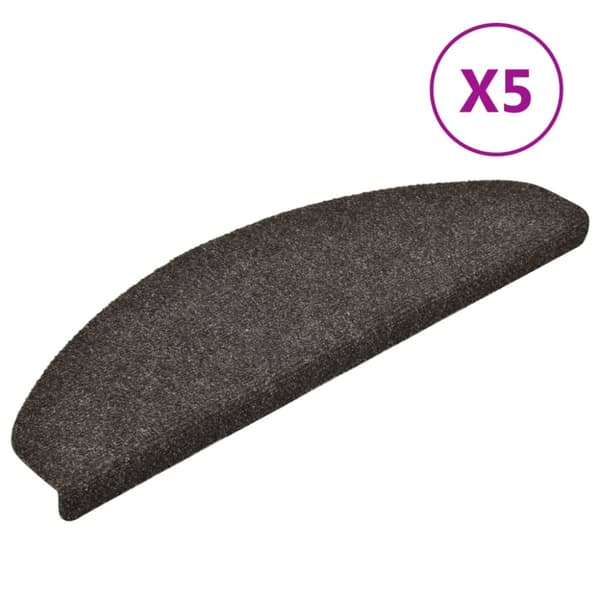 selvklæbende trappemåtter 5 stk. 65x21x4 cm tuftet antracitgrå