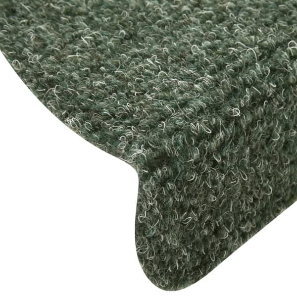 Trappstegsmattor självhäftande 10 st grön 65x21x4 cm brodyr