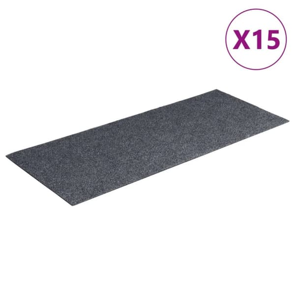 Itsekiinnittyvät porrasmatot suorakaide 15 kpl 60x25 cm harmaa
