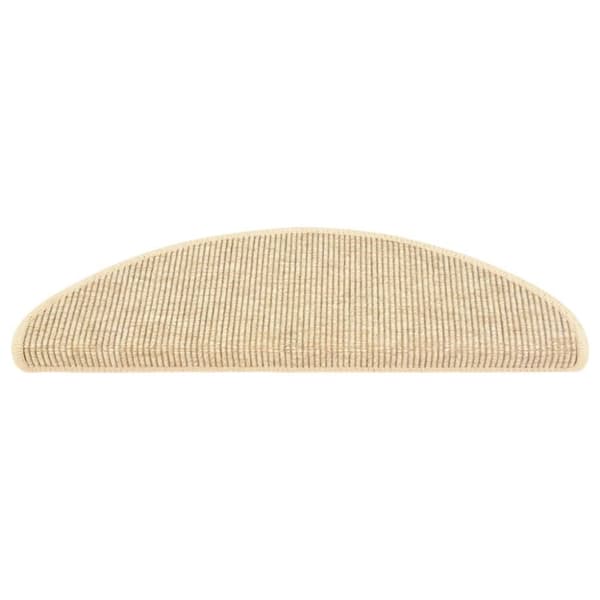 Trappstegsmattor självhäftande sisallook 15 st 65x21x4 cm beige
