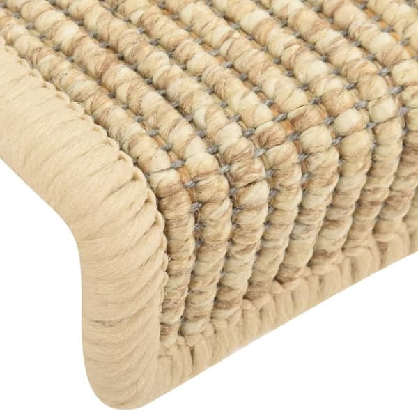 Trappstegsmattor självhäftande sisallook 15 st 65x21x4 cm beige