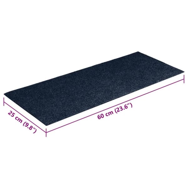 selvklæbende trappemåtter 15 stk. 60x25 cm rektangulær blå
