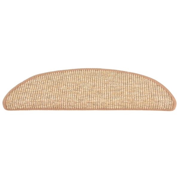 selvklæbende trappemåtter 15 stk. 56x17x3 cm lys beige