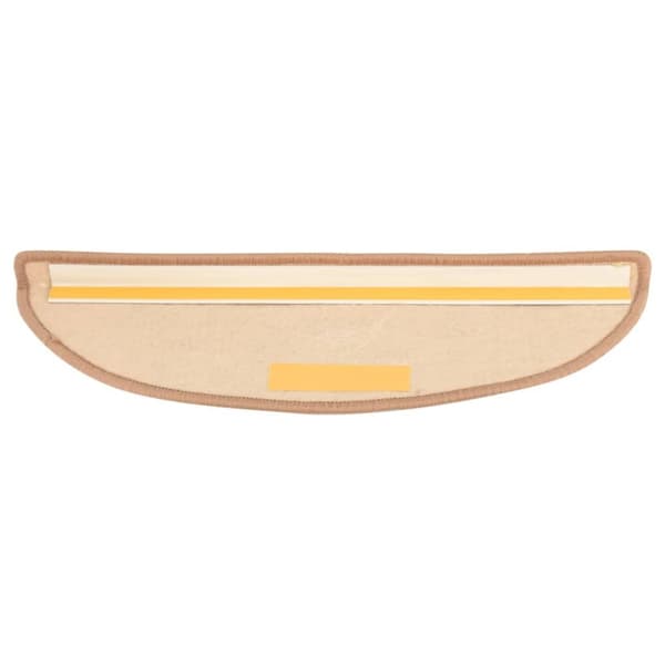 selvklæbende trappemåtter 15 stk. 56x17x3 cm lys beige