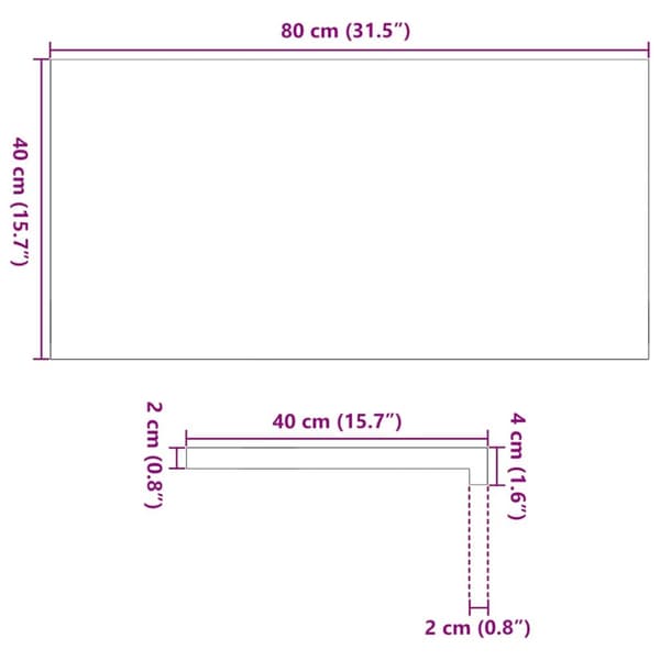vindueskarme 2 stk mørkebrun 80x40x2 cm massivt egetræ