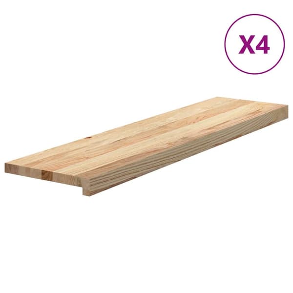 Trappstegsmattor 4 pcs obehandlad 100x30x2 cm massiv ek