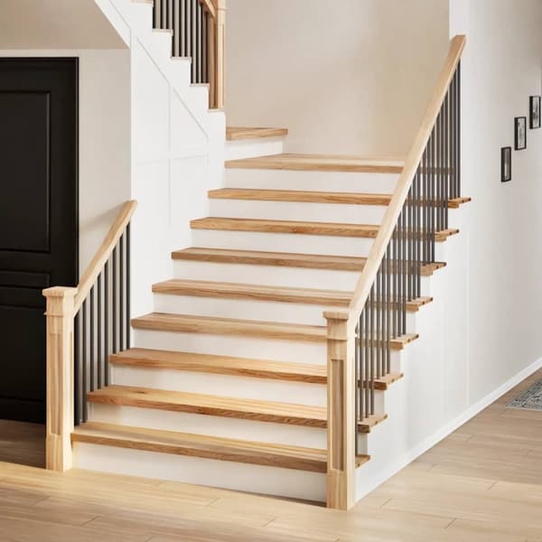 trappemåtter 8 stk ubehandlet 120x30x2 cm massivt egetræ