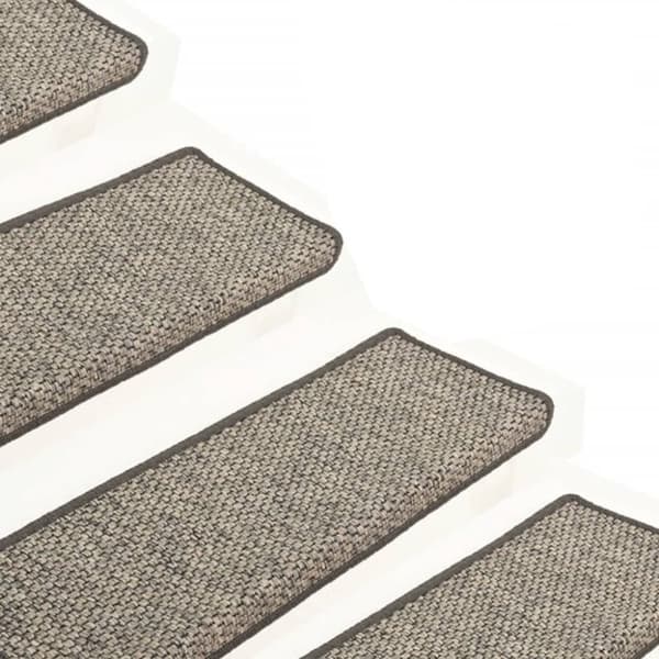 Itsekiinnittyvät porrasmatot 15 kpl 65x21x4 cm harmaa ja beige