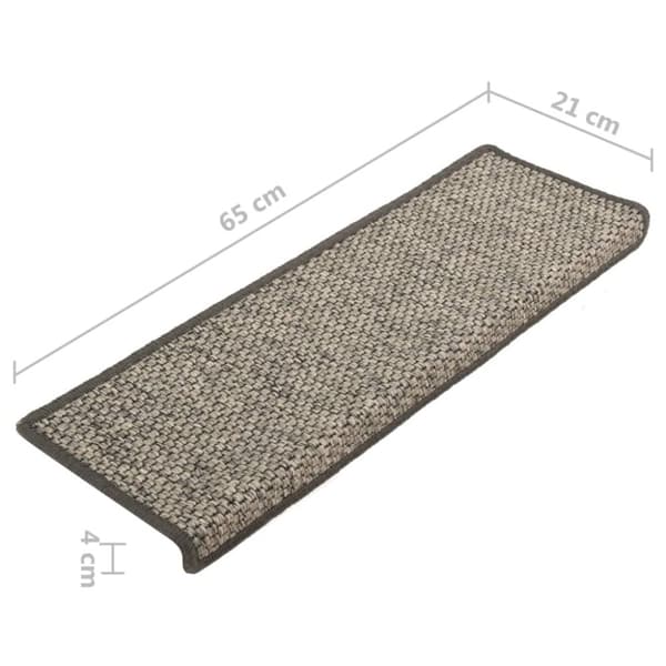Itsekiinnittyvät porrasmatot 15 kpl 65x21x4 cm harmaa ja beige