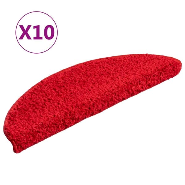 trappemåtter 10 stk. 56x17x3 cm rød