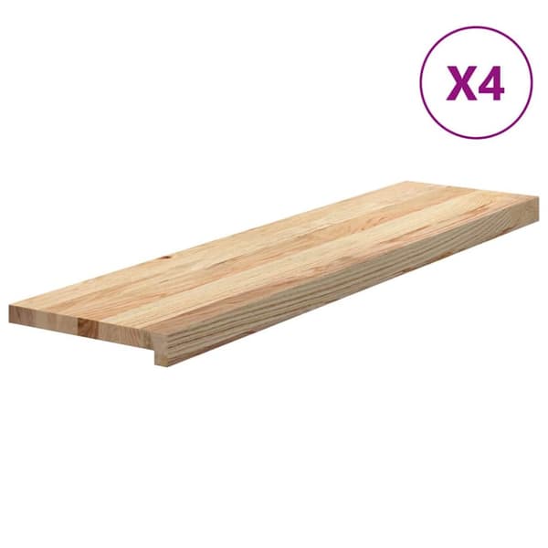 Trappstegsmattor 4 pcs obehandlad 100x25x2 cm massiv ek