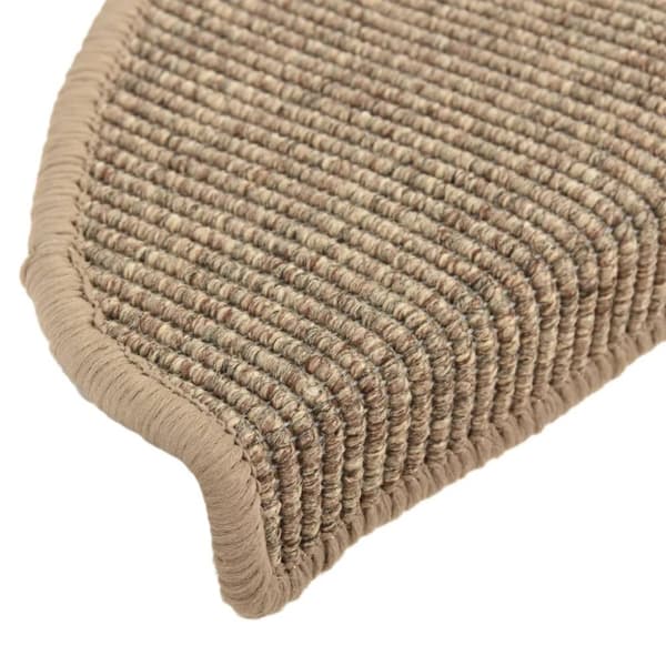 Trappstegsmattor självhäftande 15 st mörk beige 65x21x4 cm