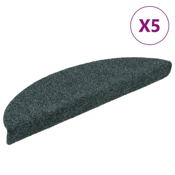 selvklæbende trappemåtter 5 stk. 56x17x3 cm tuftet grøn
