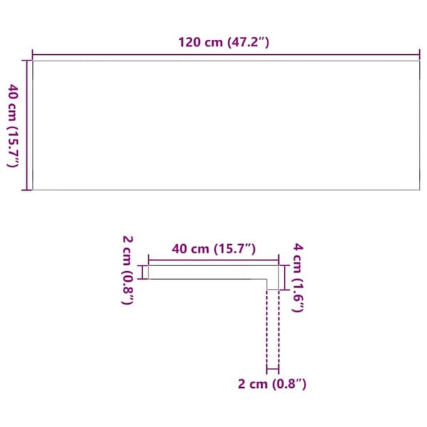 vidaXL Vinduskarmer 2 stk ubehandlet 120x40x2 cm heltre eik