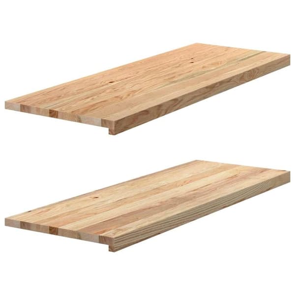 vidaXL Fönsterbänkar 2 st obehandlad 110x40x2 cm massiv ek