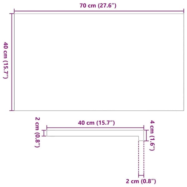 vidaXL Fönsterbänkar 2 st obehandlad 70x40x2 cm massiv ek