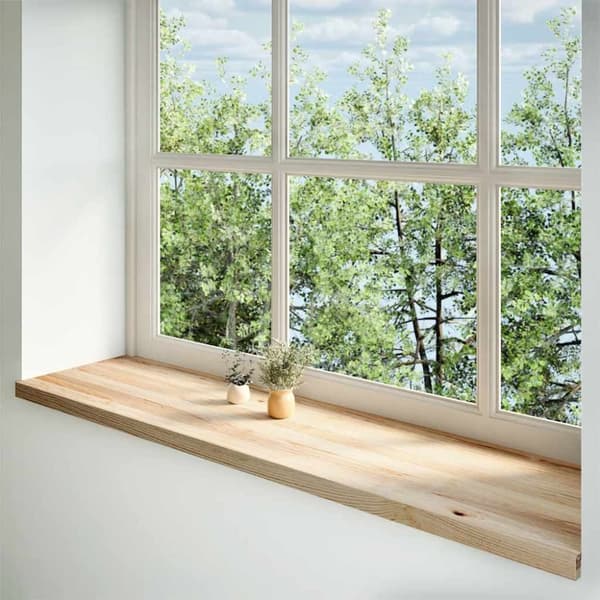 vidaXL Fönsterbänkar 2 st obehandlad 160x40x2 cm massiv ek