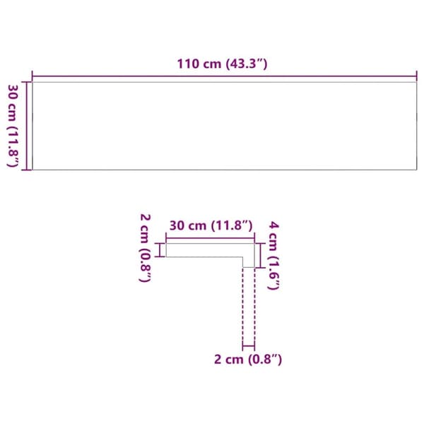 vidaXL Fönsterbänkar 2 st obehandlad 110x30x2 cm massiv ek
