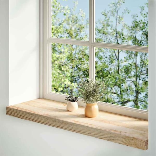 vidaXL Fönsterbänkar 2 st obehandlad 80x25x2 cm massiv ek