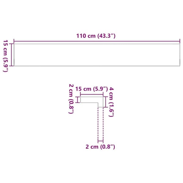 vidaXL ikkunalaudat 2 kpl vaaleanruskea 110x15x2 cm massiivipuutammea