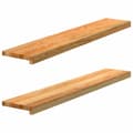 Miniatyrbilde 1 av 10: vidaXL Vinduskarmer 2 stk lysebrun 110x20x2 cm heltre eik