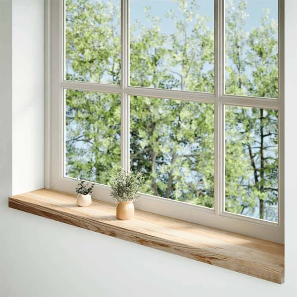 vidaXL vindueskarme 2 stk ubehandlet 140x20x2 cm massivt egetræ
