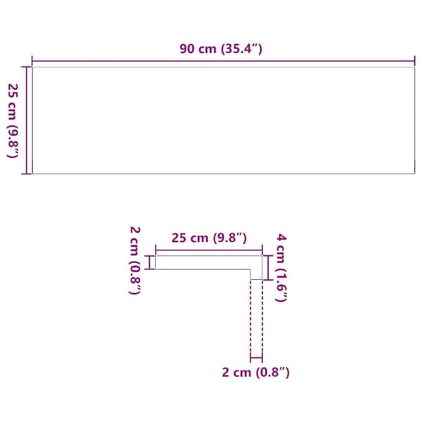 vidaXL Fönsterbänkar 2 st obehandlad 90x25x2 cm massiv ek