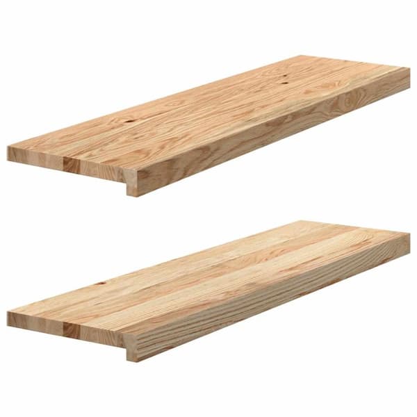 vidaXL Fönsterbänkar 2 st obehandlad 90x25x2 cm massiv ek
