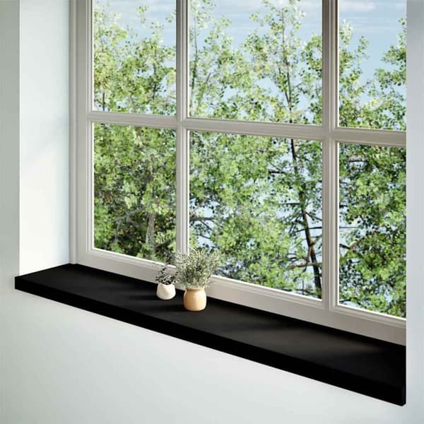 vidaXL Fönsterbänkar 2 st mörkbrun 140x25x2 cm massiv ek