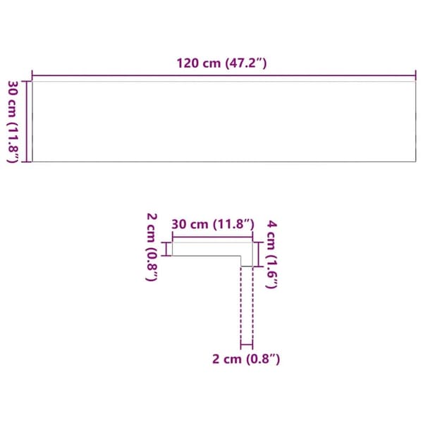vidaXL Vinduskarmer 2 stk mørkebrun 120x30x2 cm heltre eik