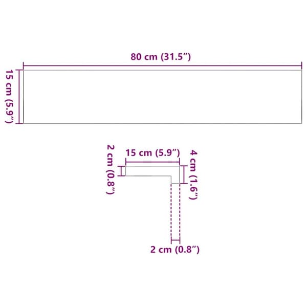 vidaXL vindueskarme 2 stk lysebrun 80x15x2 cm massivt egetræ