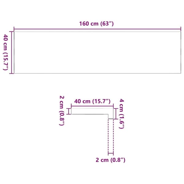 vidaXL ikkunalaudat 2 kpl tummanruskea 160x40x2 cm massiivipuutammea