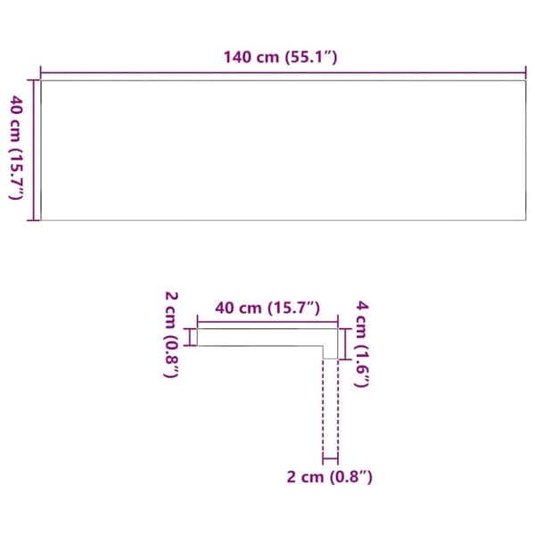 vidaXL Vinduskarmer 2 stk mørkebrun 140x40x2 cm heltre eik