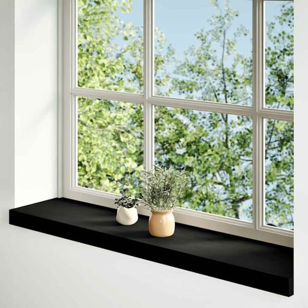 vidaXL Fönsterbänkar 2 st mörkbrun 100x20x2 cm massiv ek