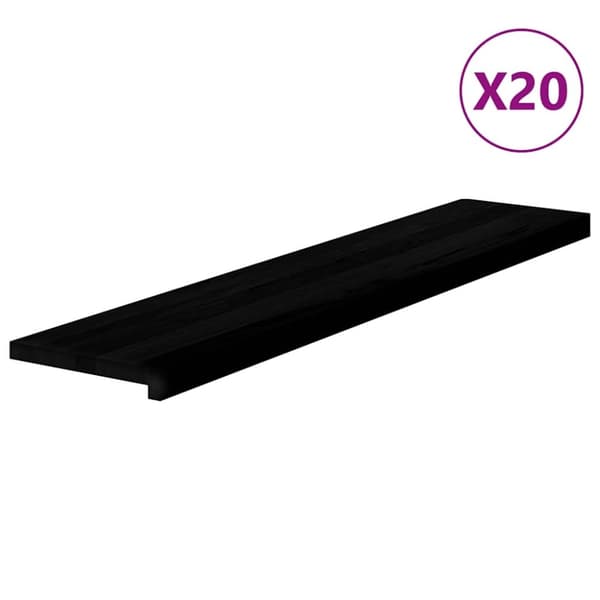 vidaXL trappemåtter 20 stk. mørkebrun 120x25x2 cm massivt egetræ