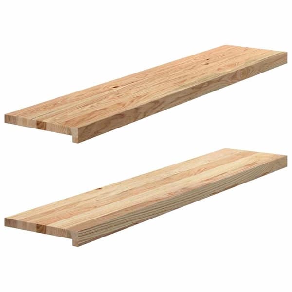 vidaXL trappemåtter 2 stk ubehandlet 120x25x2 cm massivt egetræ