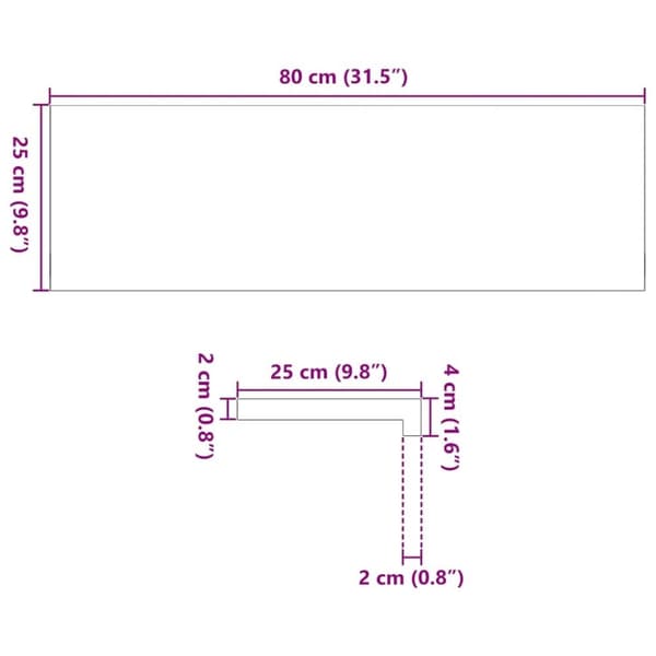 vidaXL trappemåtter 2 stk ubehandlet 80x25x2 cm massivt egetræ