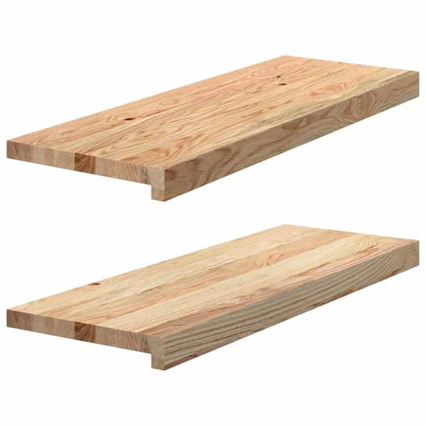 vidaXL trappemåtter 2 stk ubehandlet 70x25x2 cm massivt egetræ