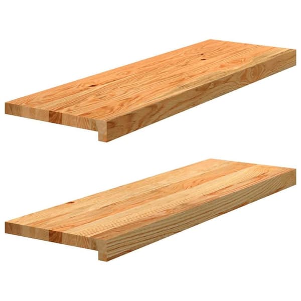 vidaXL Trappetrinn 2 stk lysebrun 80x25x2 cm heltre eik