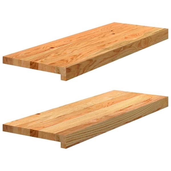 vidaXL trappemåtter 2 stk lysebrun 70x25x2 cm massivt egetræ