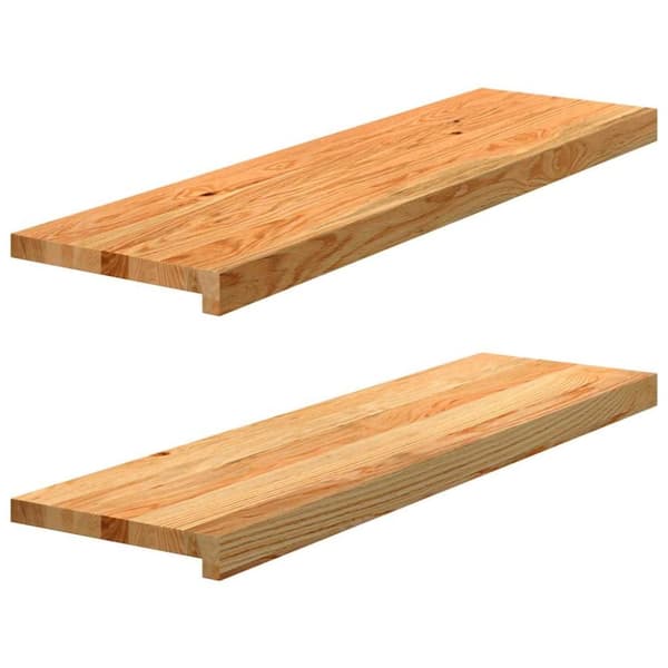 vidaXL Trappetrinn 2 stk lysebrun 90x30x2 cm heltre eik