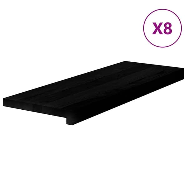 vidaXL Trappetrinn 8 stk mørkebrun 70x25x2 cm heltre eik