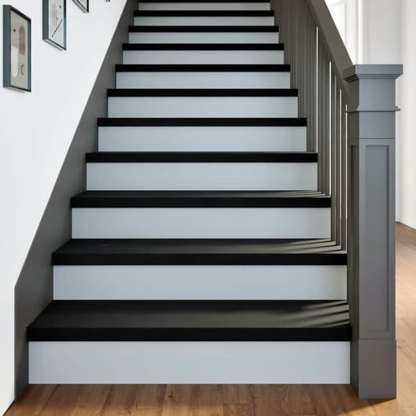 vidaXL trappemåtter 8 stk. mørkebrun 90x25x2 cm massivt egetræ